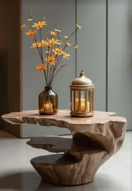 Журнальный столик органической формы из натурального дерева | Мебель на заказ SHAGAL