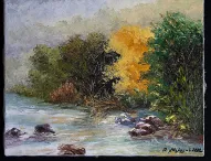 Նկար Ձեռքի Աշխատանք Գետի Ափին 40X50